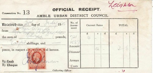 Amble urban district council - amble,