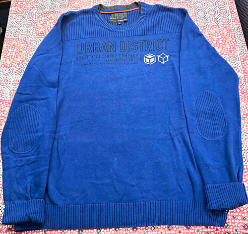 Urban district men blue knit - district,